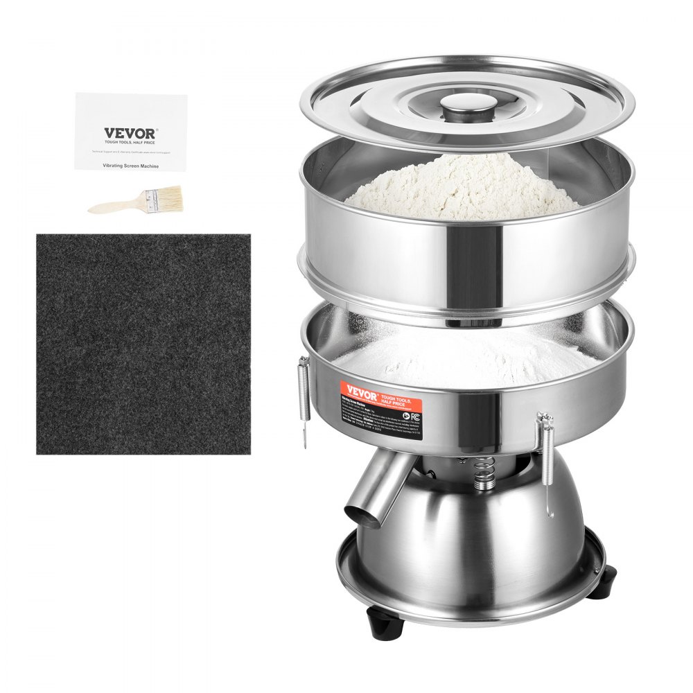 VEVOR Electric Vibrating Sieve Machine with 40+60 Mesh Automatic Sifter Shaker - ZDZSJTM40M608SJJRV1