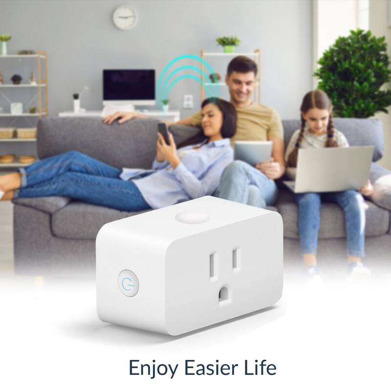Enchufe inteligente WBM SMART Wi-Fi con control de voz y de aplicación, paquete de 4 unidades - HDPG-07-4PK