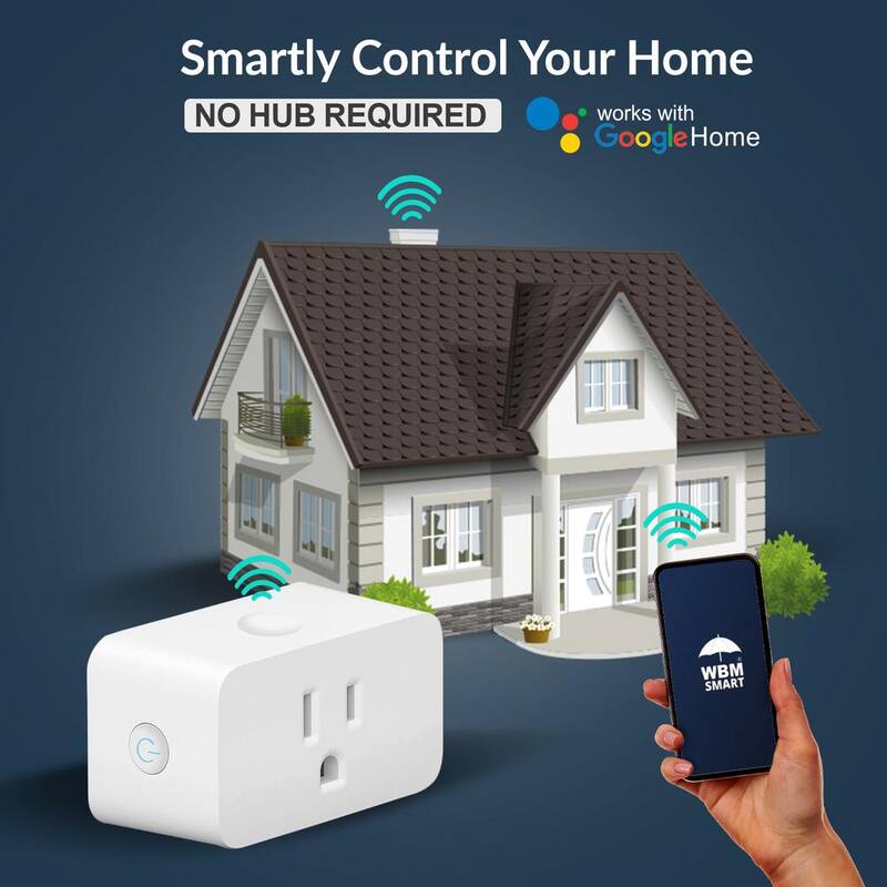 Enchufe inteligente WBM SMART Wi-Fi con control de voz y de aplicación, paquete de 4 unidades - HDPG-07-4PK