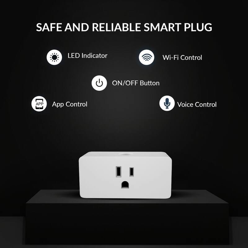 Enchufe inteligente WBM SMART Wi-Fi con control de voz y de aplicación, paquete de 4 unidades - HDPG-07-4PK