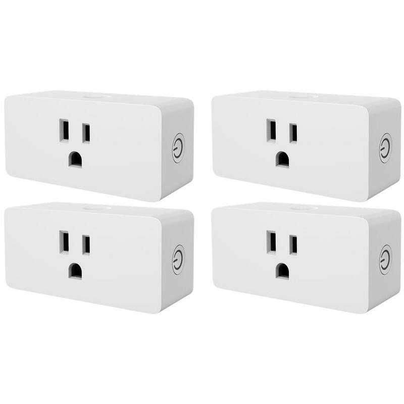 Enchufe inteligente WBM SMART Wi-Fi con control de voz y de aplicación, paquete de 4 unidades - HDPG-07-4PK