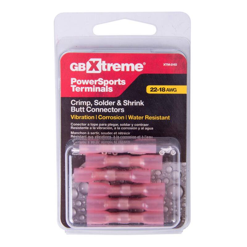 Gardner Bender 22-18 AWG Terminal de Empalme a Tope con Termorretráctil, Rojo 6/Paquete (Caja de 5) - XTM-240