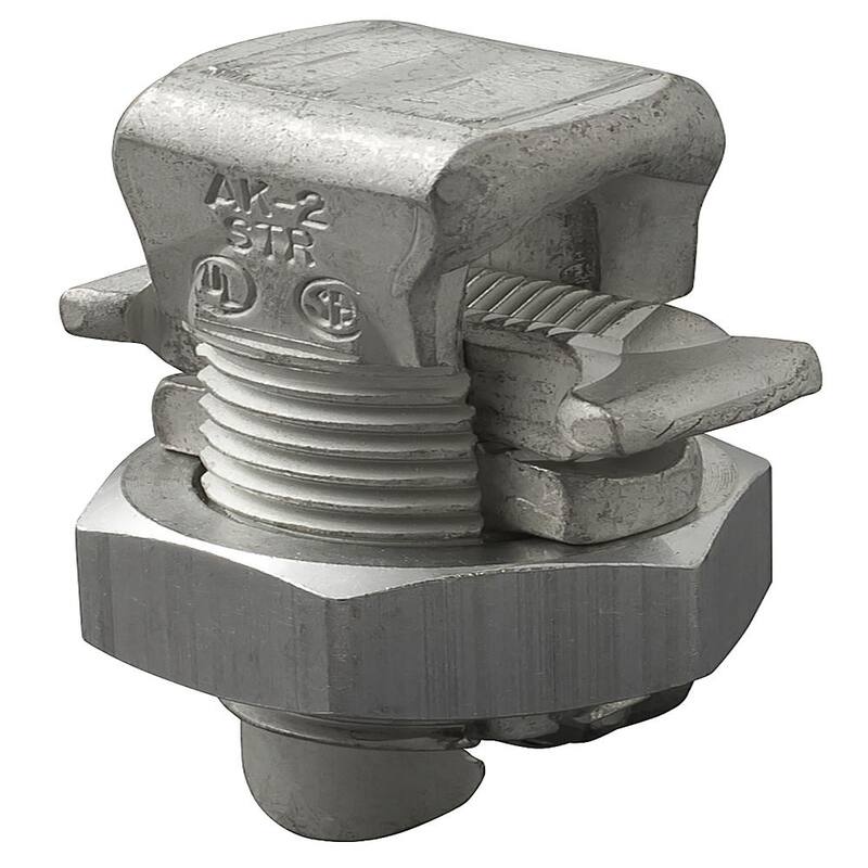 Conector de perno dividido de aluminio ILSCO, Rango Principal 2-6, Rango de Derivación 2-8 (Paquete de 2) - AK-2-EC