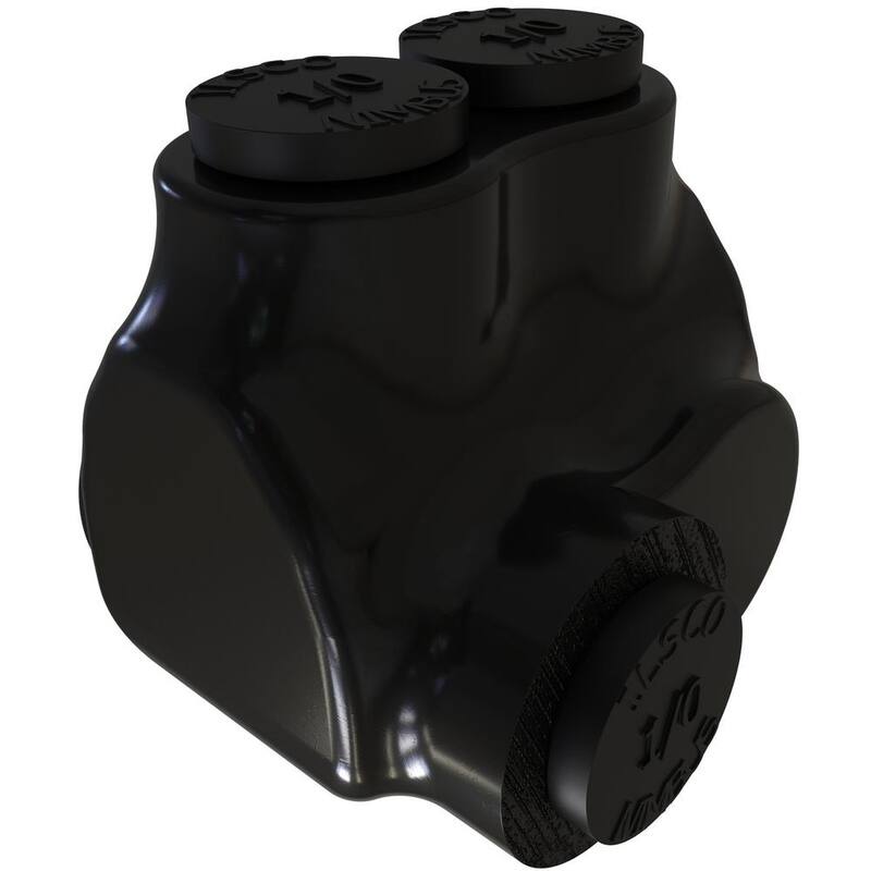 ILSCO Nimbus Conector de Espiga-Reductor en Línea de Aluminio Aislado, Offset, Rango de Conductores 1/0-14, 2 Puertos - PBTO-1/0-EC