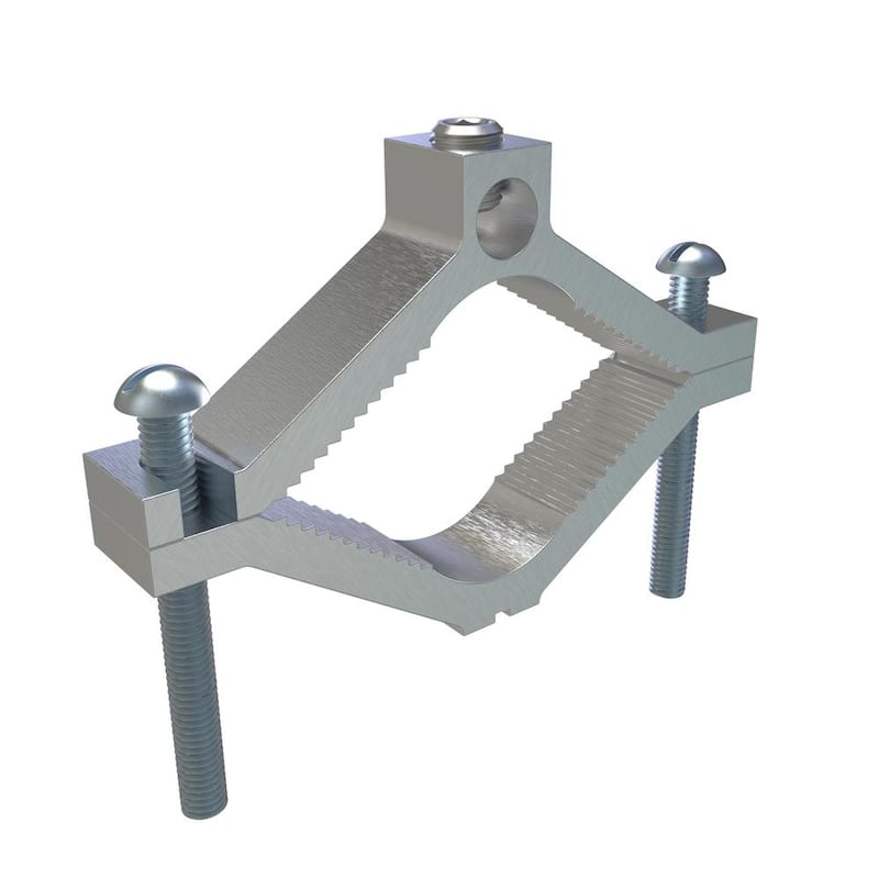 Pinza de Tierra de Aluminio ILSCO Permaground, Rango de Conductor 250-6, Tamaños de Tubería de 2-1/2 a 4 pulgadas - AGC-4-EC
