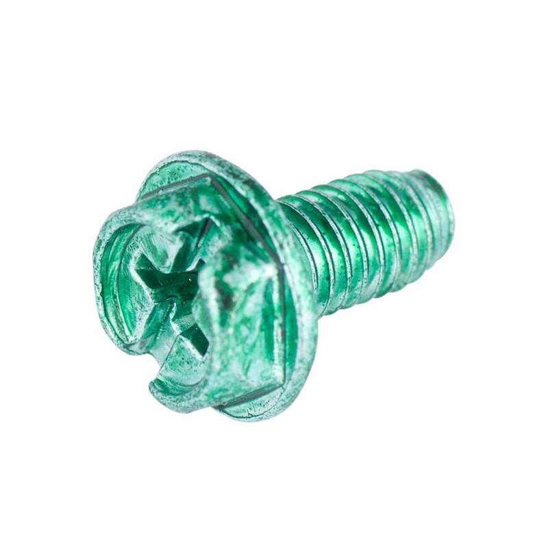 Arandela de conexión a tierra de tornillo de cabeza hexagonal verde de 10-32 pulgadas x 1/2 pulgadas (paquete de 100) Caja de 4 - GGS-1032HCN