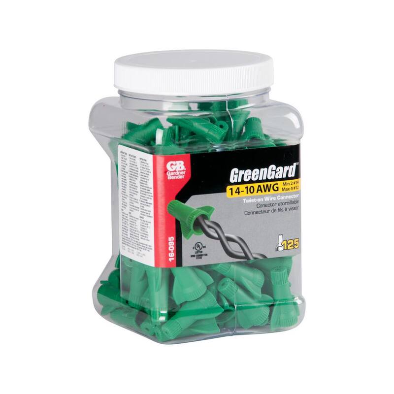 Conector de cable de 14 AWG a 10 AWG GreenGard de Gardner Bender (paquete de 125) - 16-095N
