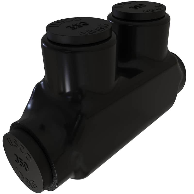Conector reductor empalmador en línea de aluminio aislado ILSCO Nimbus, rango de conductores 350-6, 2 puertos, plateado con estaño - PBT-350-EC