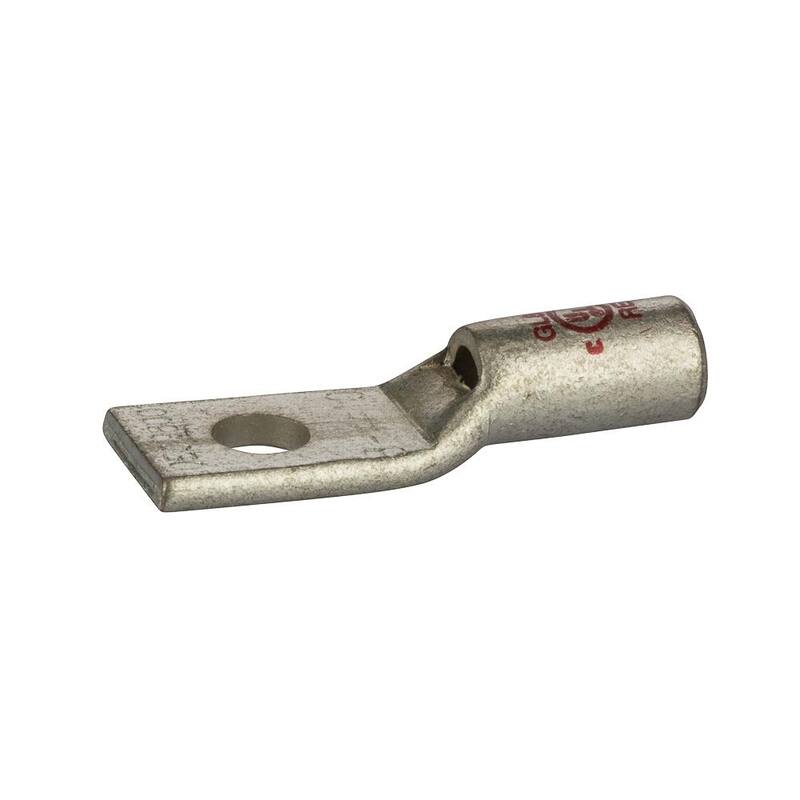 NSi Industries 8AWG Terminal de Compresión de Cobre con Orificio de Inspección de 8.5 mm, Tamaño de Tornillo #10, Rojo - GL810