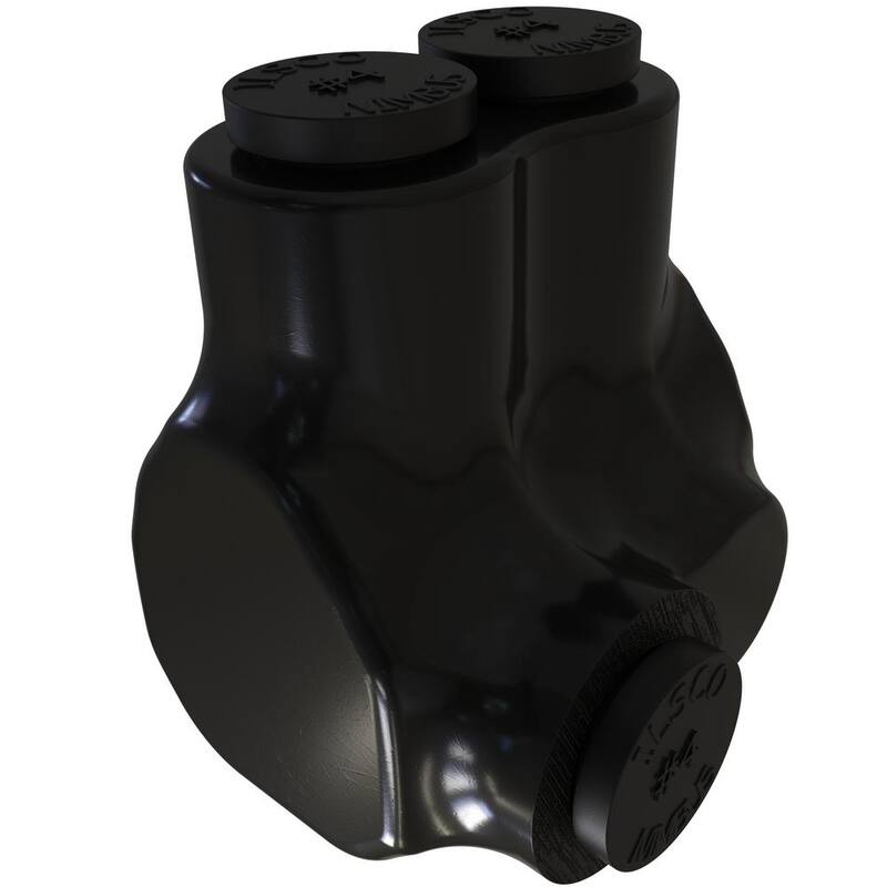 Conector de empalme-reducción en línea aislado de aluminio ILSCO Nimbus, con offset, rango de conductores 4-14, 2 puertos (paquete de 2) - PBTO-4-EC