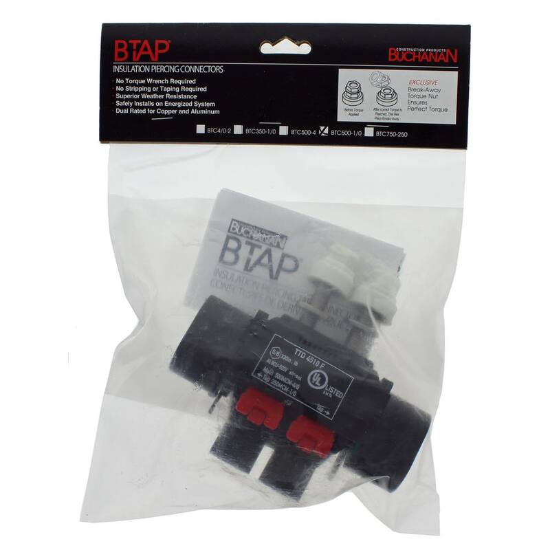 IDEAL Main 500 - 4/0 AWG, Tap 350 - 1/0 AWG Conector de empalme B-Tap - BTC500-1/0