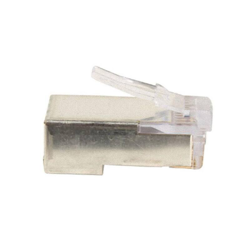Conector EZ-RJ45 blindado de Platinum Tools para Cat5e/6 con tierra interna (10/Clamshell) - 100021C
