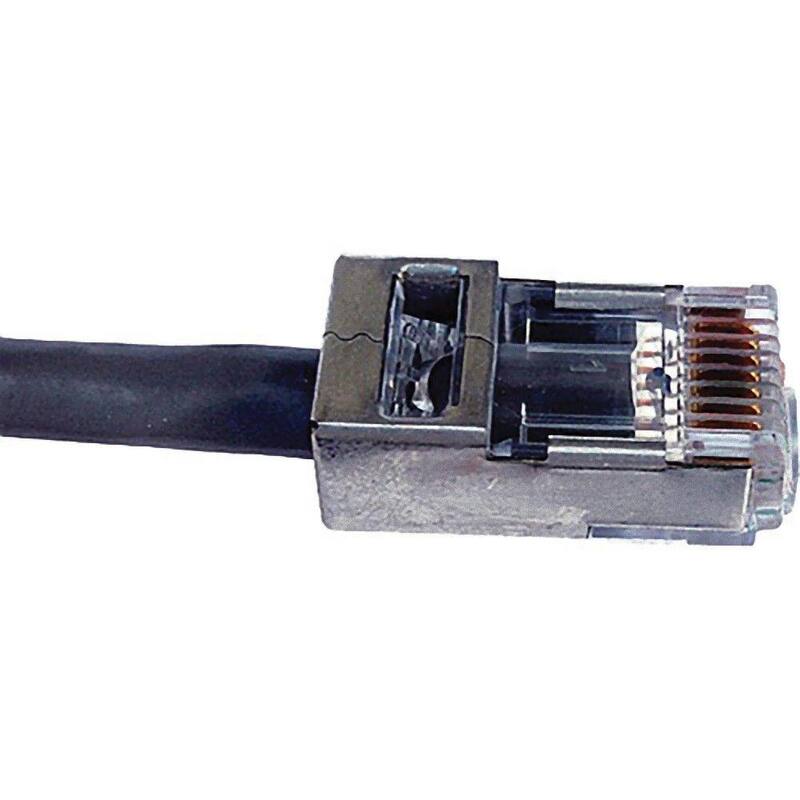 Conector EZ-RJ45 blindado de Platinum Tools para Cat5e/6 con tierra interna (10/Clamshell) - 100021C