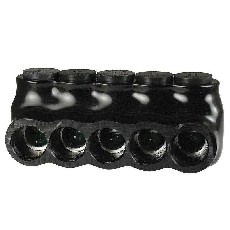 ASI 6 - 3/0 AWG 4-Ports 600-Volt UL 486 Conector Multi-Tap aislado de entrada de un solo lado, negro - AICS3-0-5