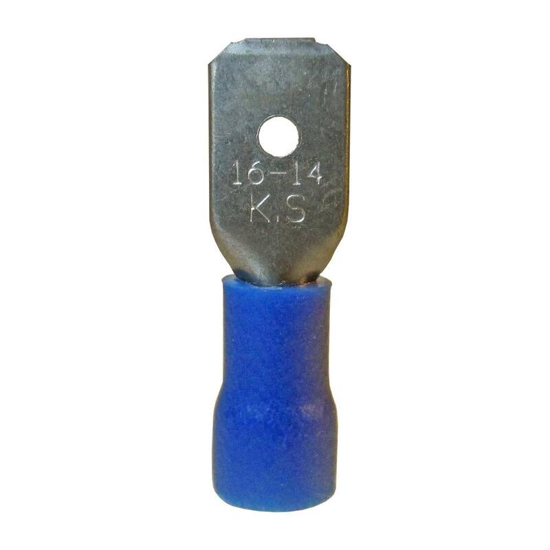 Gardner Bender 16-14 AWG Desconexión Macho .250 in. Pestaña, Azul (Paquete de 10) - 20-143M