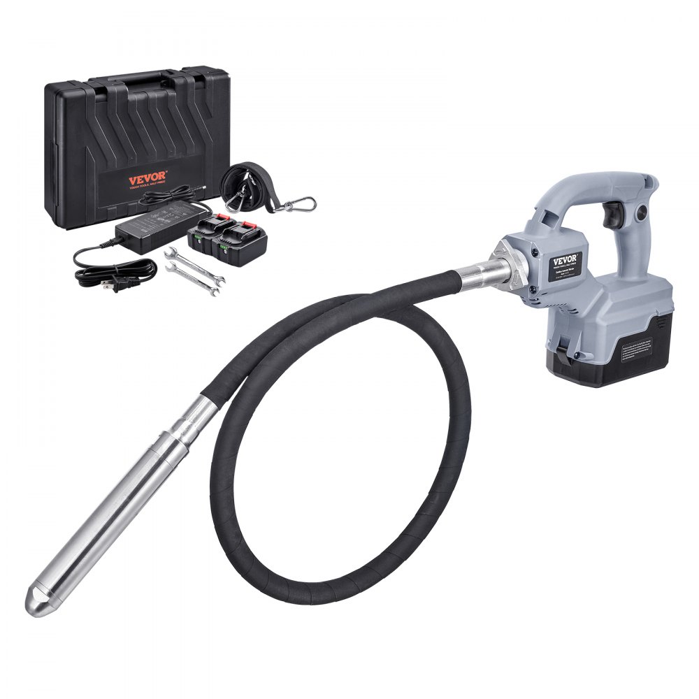 VEVOR Cordless Concrete Vibrator, 5.6 ft, Electric Vibrator 15500 VPM, Electric Concrete Vibrating Tool With 1.4'' Diameter Shaft Rod, Portable Pencil Cement Vibrator Remove Air Bubble & Concrete - WXH5615500VPMAPTCV1