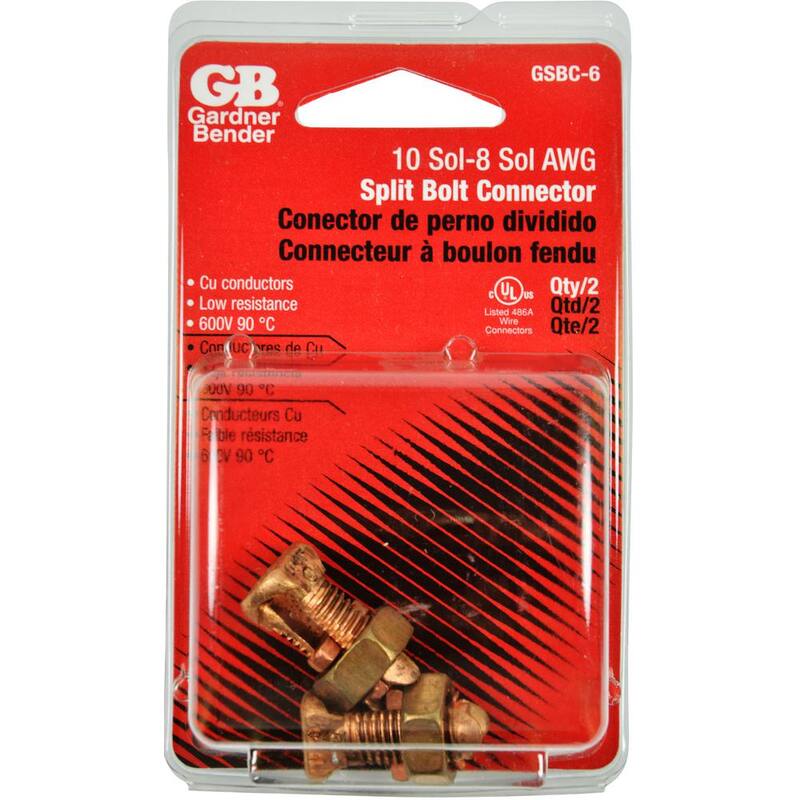 Gardner Bender Conector de Tuerca Dividida de Cobre calibre 6 AWG (paquete de 2) caja de 10 - GSBC-6