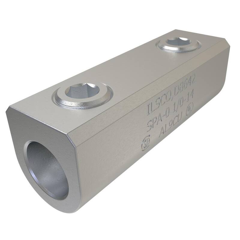 ILSCO Empalme/ reductor de aluminio, rango de conductores 1/0-14, estañado (paquete de 3) - SPA-0-EC
