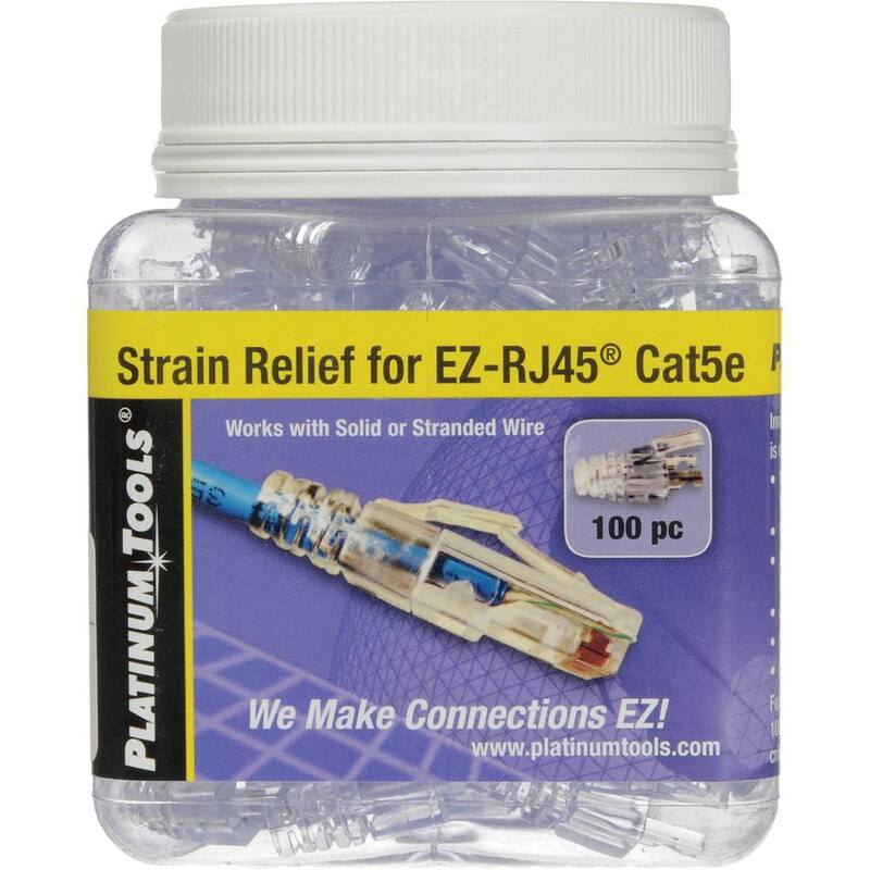 Herramientas Platinum EZ-RJ45 CAT5E para alivio de tensión en Clear (100 por frasco) - 202035J