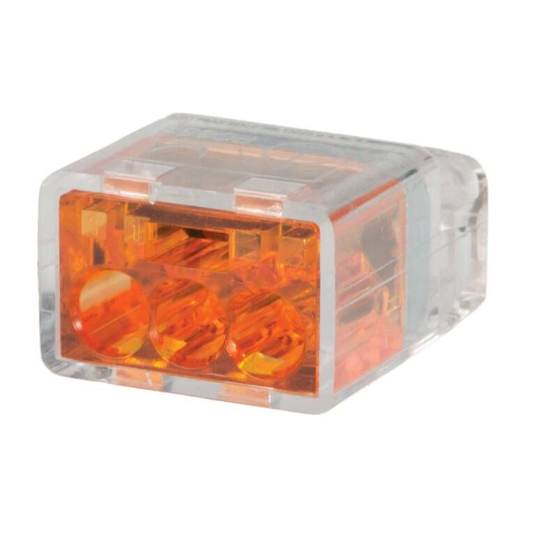 Elección del contratista - Conector de cable de empuje de 3 puertos color naranja (paquete de 100) - 67215.0