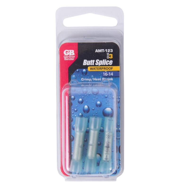 Gardner Bender 16-14 AWG Empalme de Bujía Termocontraíble, Azul (Caja de 10) - AMT-123