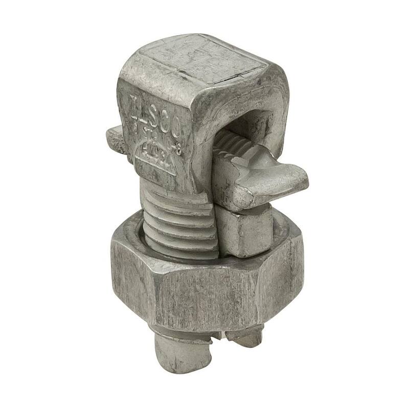 ILSCO Conector de perno dividido de aluminio, Rango Principal 6-10, Rango de Conexión 6-10, Estañado (paquete de 3) - AK-6-EC