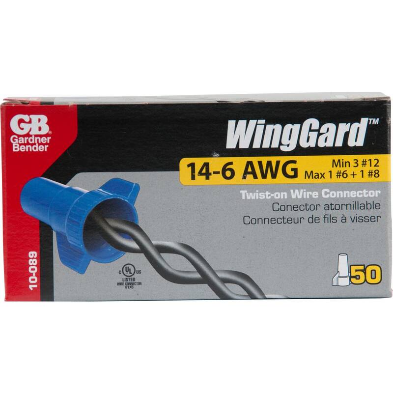 Conector WingGard azul de Gardner Bender (paquete de 50) Caja de 10 - 10-089