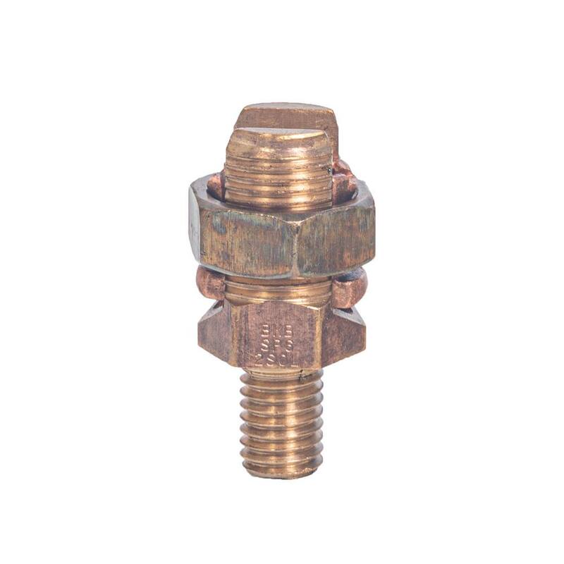 ILSCO Permaground Conector de Poste de Servicio de Bronce, Macho, Rango de Conductores 1-8 Sol - SPSS-4-EC.