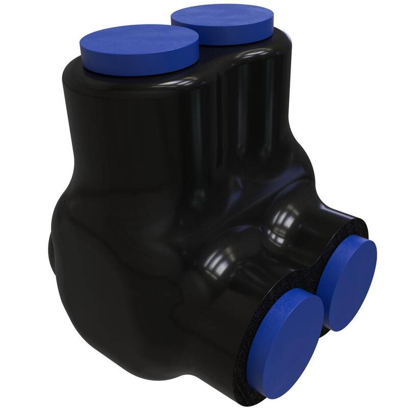 Conector de derivación múltiple flexible de aluminio aislado ILSCO Nimbus4Flex, rango de conductores 4-14, 2 puertos, entrada de un solo lado - PBTS-2-4-F-EC