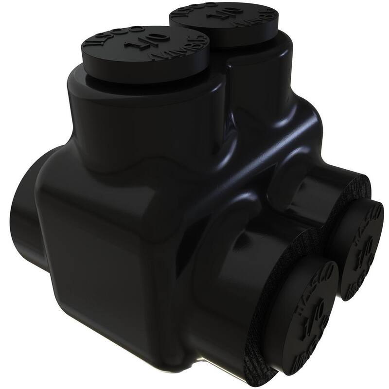Conector múltiple de aluminio aislado ILSCO Nimbus, Rango de conductor 1/0-14, 2 puertos, entrada doble por ambos lados, estañado - PBTD-2-1/0-EC.