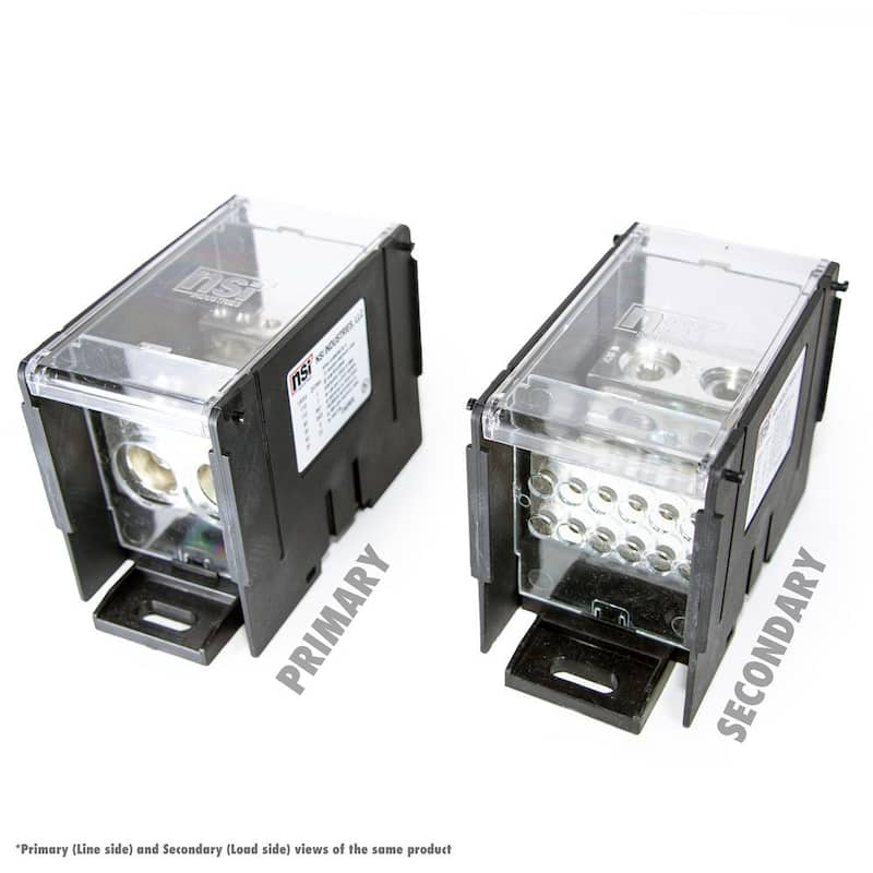 NSi Industries PDB, 1 Polo, Línea 2 x 350 - 6, Carga 12 x 4 - 14 Bloque de Distribución de Energía Grande - NPDB -212-350-1