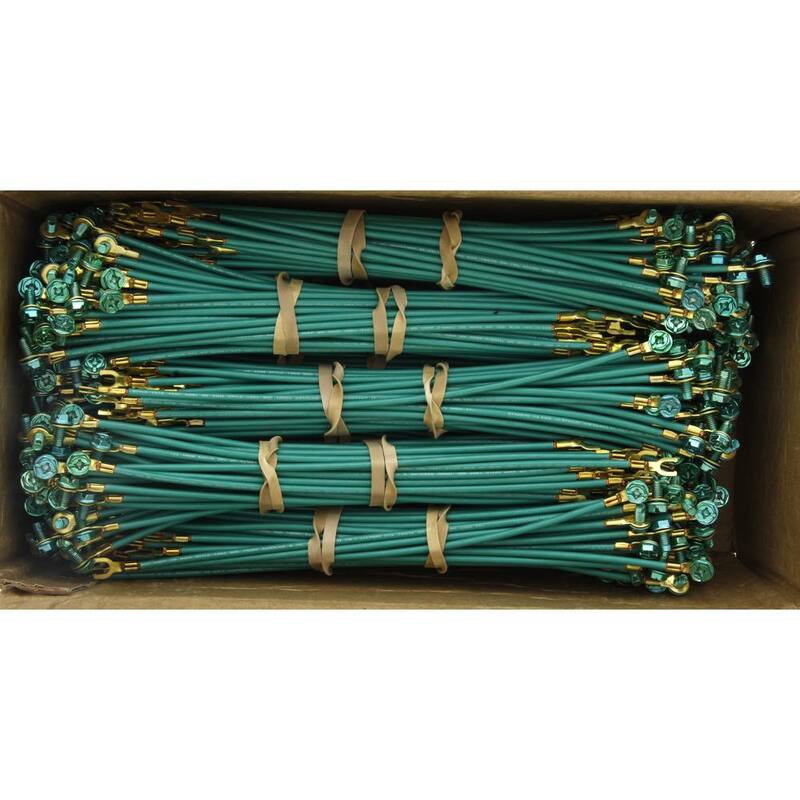 IDEAL 12 AWG 10 pulgadas Trenzado Pigtail con Conector de Anillo y Tenedor #10 y Tornillo de Tierra #10 500/Box - 30-3311