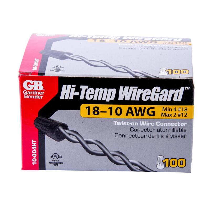 Gardner Bender WireGard Conector de Alambre Hi-Temp en Negro (Caja de 100) - 10-004HT