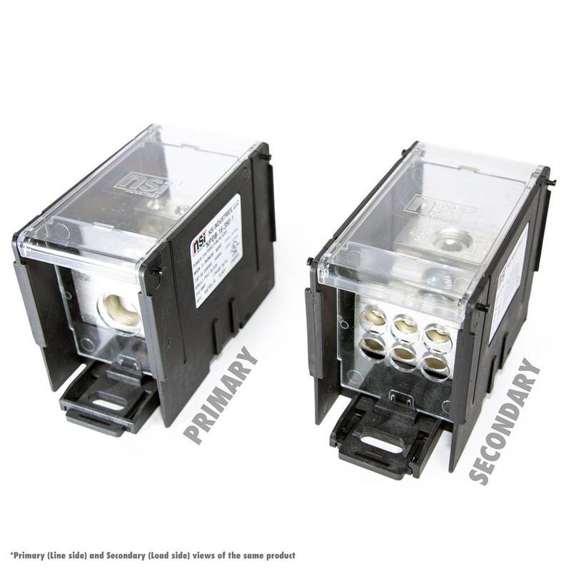NSi Industries PDB, 1 Polo, Línea 1 x 350 - 6, Carga 6 x 2/0 -14 Bloque de Distribución de Energía Grande - NPDB -16-350-1