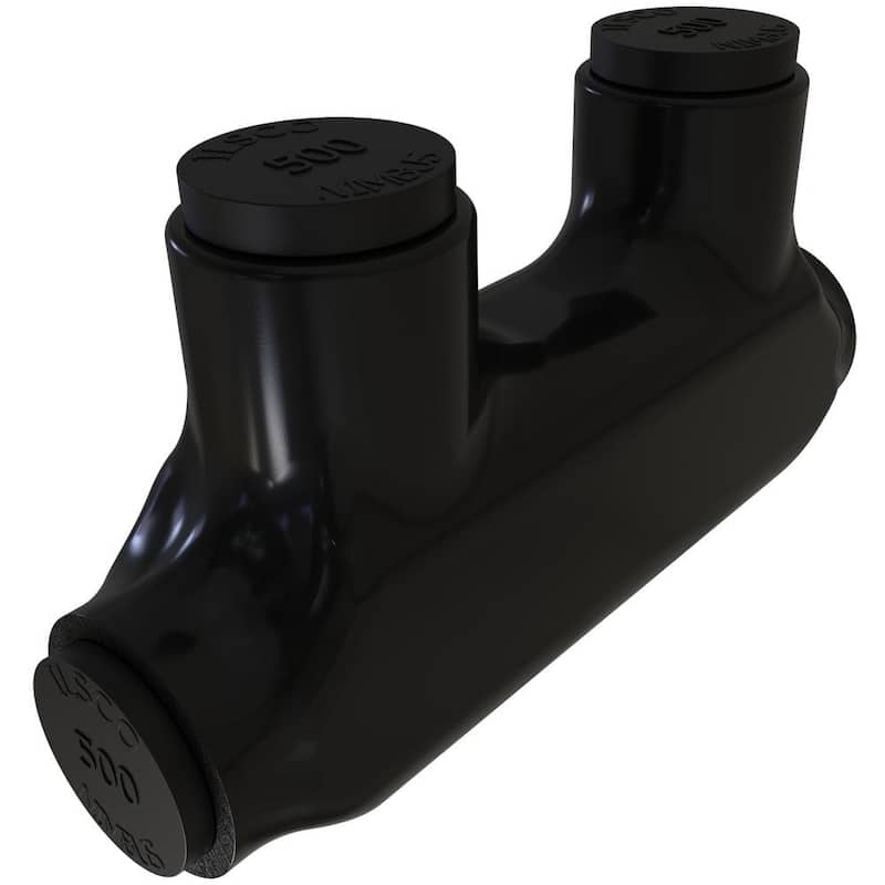 Conector reductor de empalme en línea de aluminio aislado ILSCO Nimbus, rango de conductores de 500-4, 2 puertos, recubrimiento de estaño - PBT-500-EC.