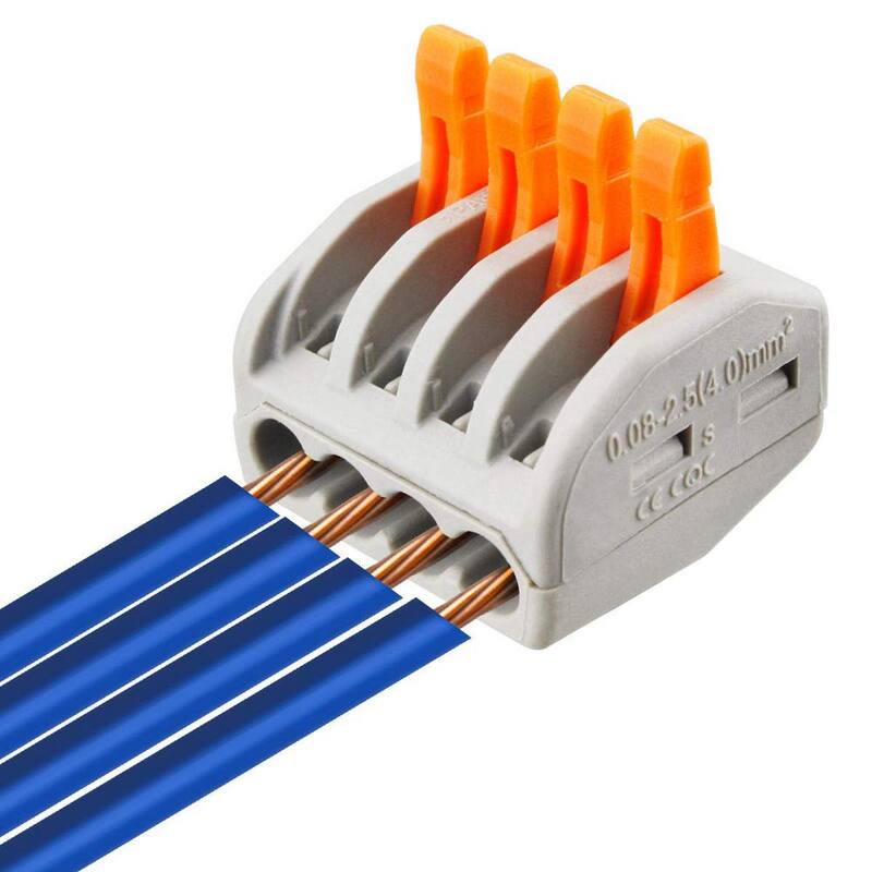 Etokfoks 32 Amp Conectores de cable de palanca eléctrica con tuercas con base y tornillos 28-12 AWG y conectores de 2/3/4/5 conductores - MLPH020LT467