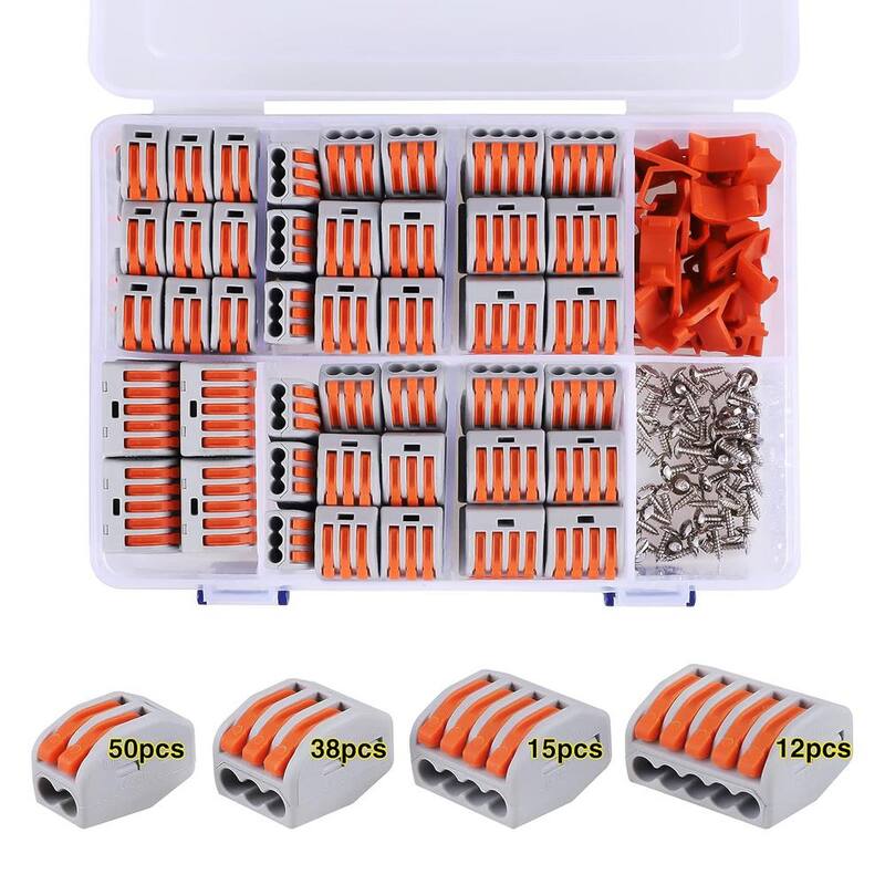Etokfoks 32 Amp Conectores de cable de palanca eléctrica con tuercas con base y tornillos 28-12 AWG y conectores de 2/3/4/5 conductores - MLPH020LT467