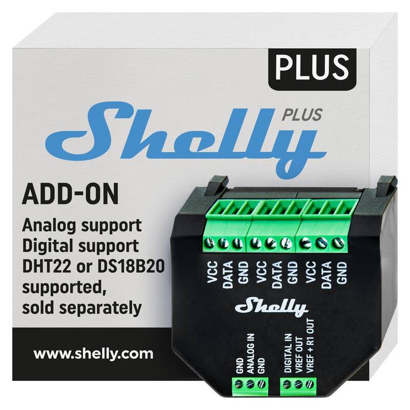 Shelly Plus Add-On, Interfaz de sensor aislado galvánicamente, Medición de temperatura y humedad, Automatización del hogar - PlusAddon-US(2)