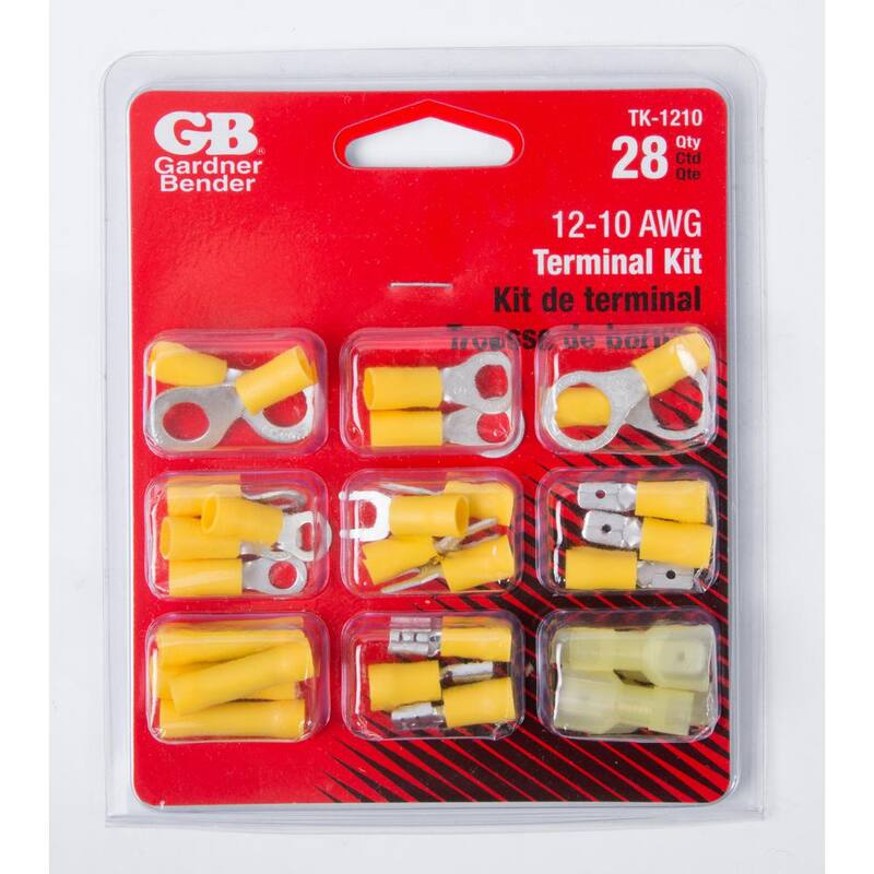Kit de terminales Gardner Bender con terminales surtidos de calibre 12-10 AWG (paquete de 4) - TK-1210