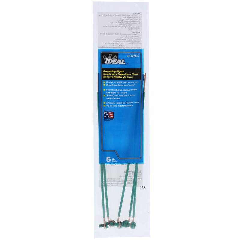 Punta de conexión a tierra IDEAL de 12 AWG de alambre sólido (5 por bolsa, el paquete estándar contiene 4 bolsas) - 30-3392S