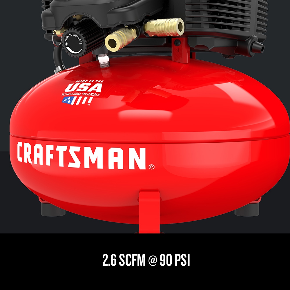 Artesano Compresor de Aire Pancake Eléctrico Portátil de 6 Galones y 150 PSI - CMEC6150