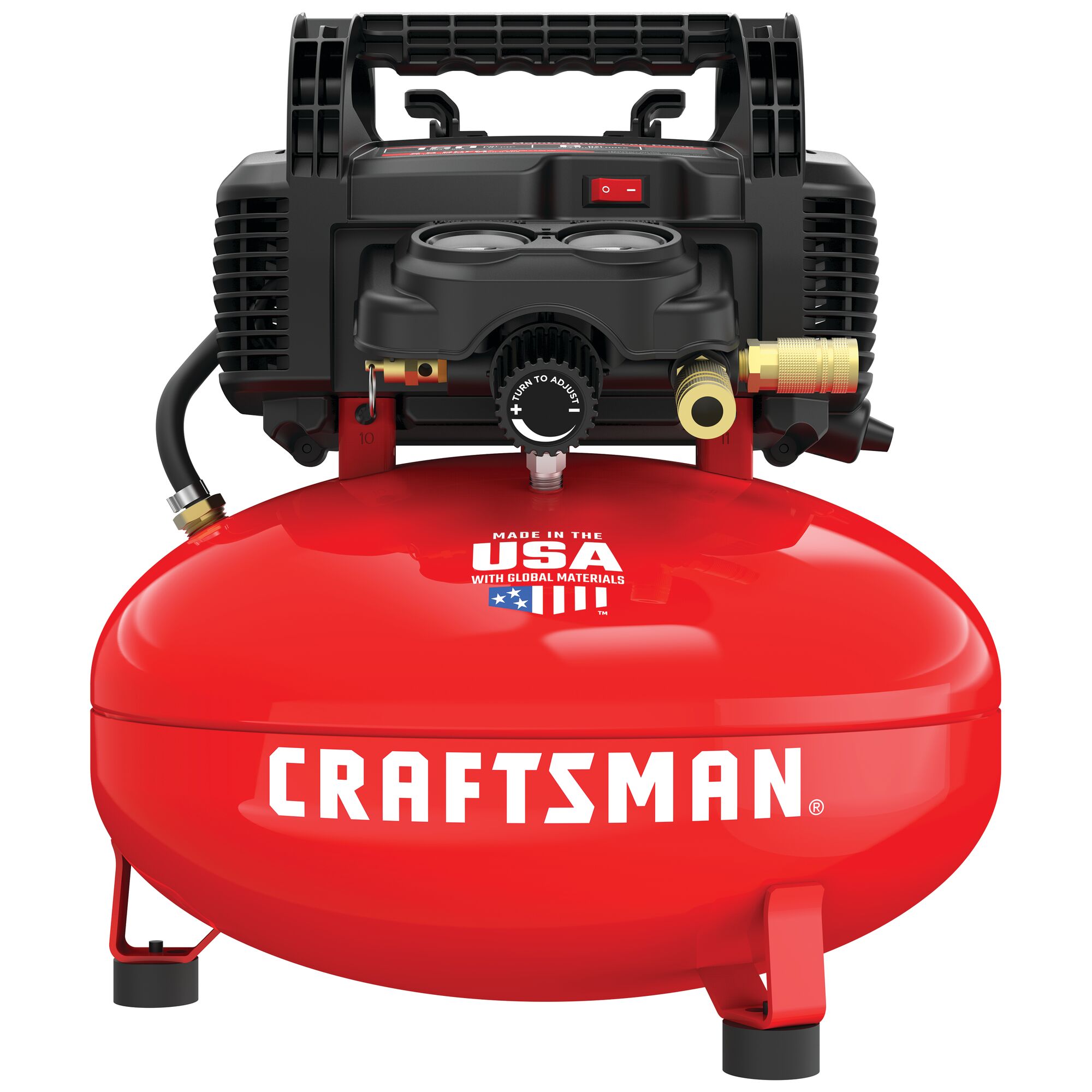 Artesano Compresor de Aire Pancake Eléctrico Portátil de 6 Galones y 150 PSI - CMEC6150