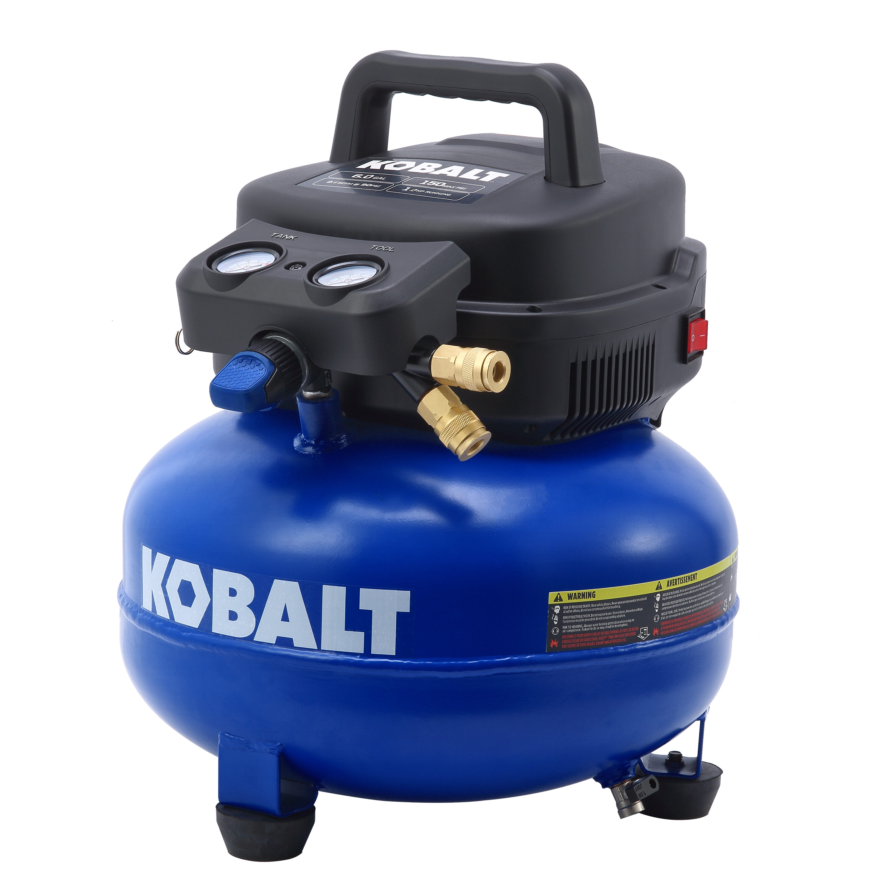 Compresor de aire eléctrico portátil Kobalt Kobalt 6 galones 150 PSI - 02106410