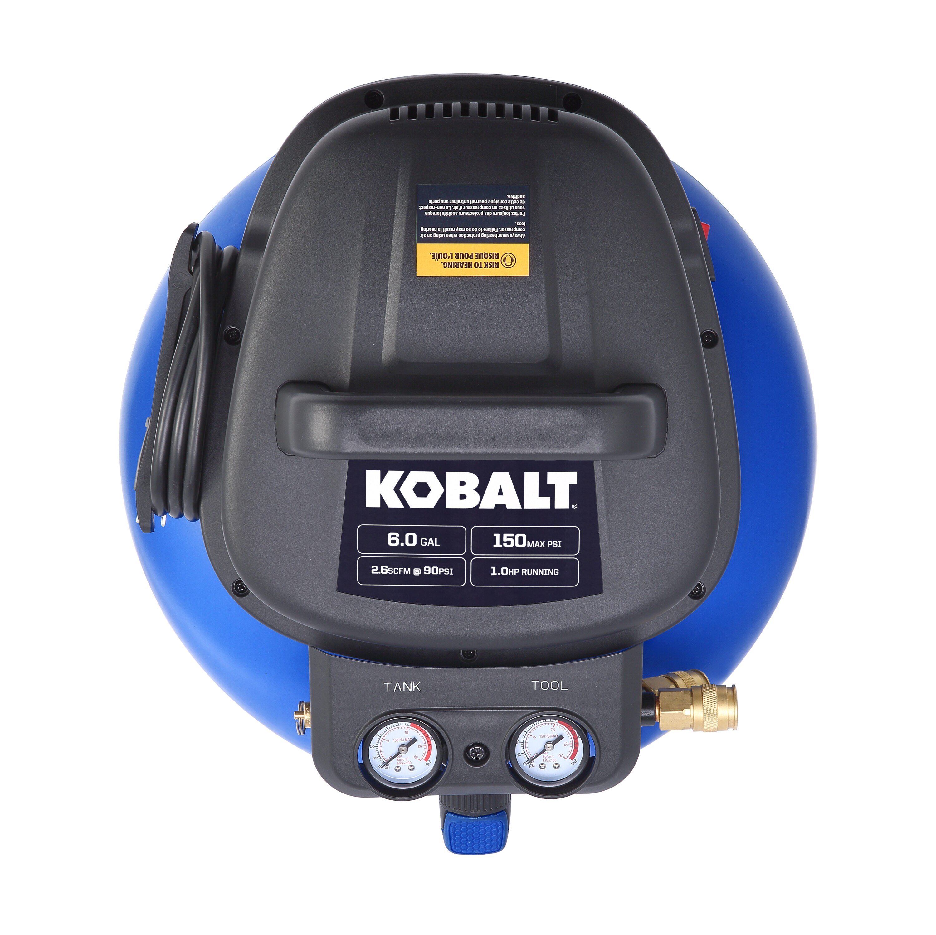 Compresor de aire eléctrico portátil Kobalt Kobalt 6 galones 150 PSI - 02106410