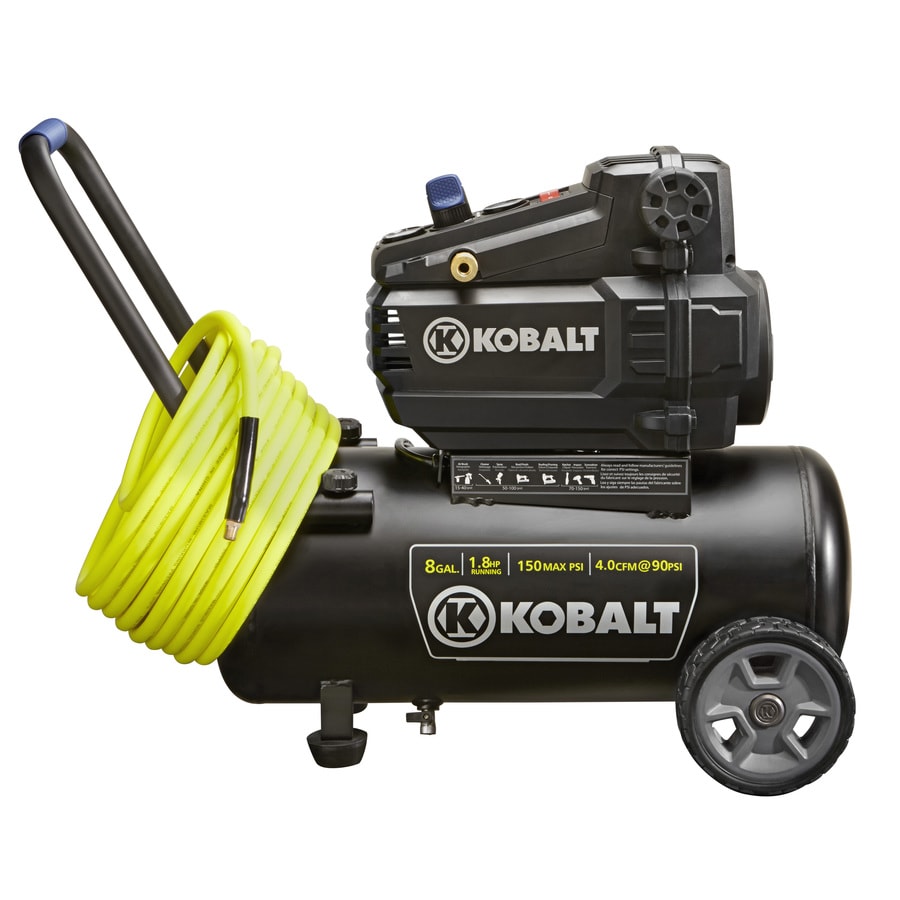 Compresor de aire horizontal eléctrico portátil Kobalt de 8 galones y 150 PSI - 0300842