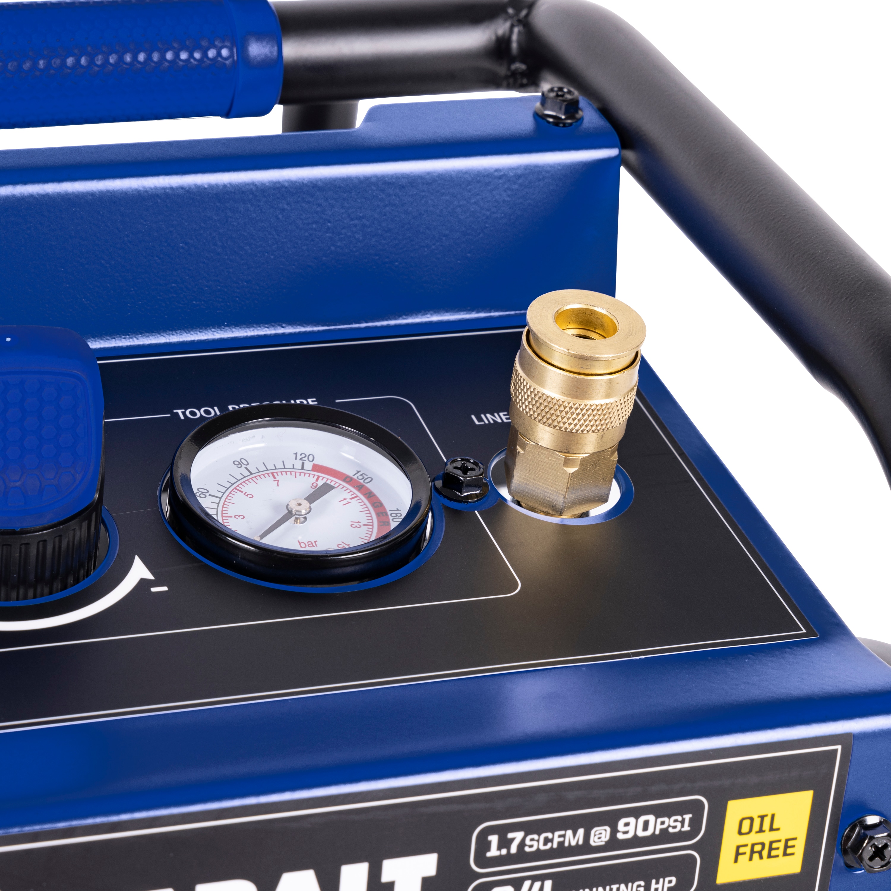 Kobalt Kobalt QUIET TECH Compresor de aire portátil eléctrico de 2 galones y 125 PSI tipo Hot Dog - 3300244