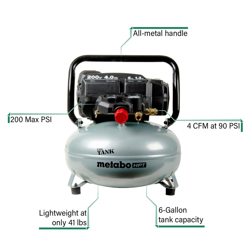Metabo HPT Metabo HPT El Tanque Compresor de Aire Portátil de 6 Galones y 200 PSI - EC914SM