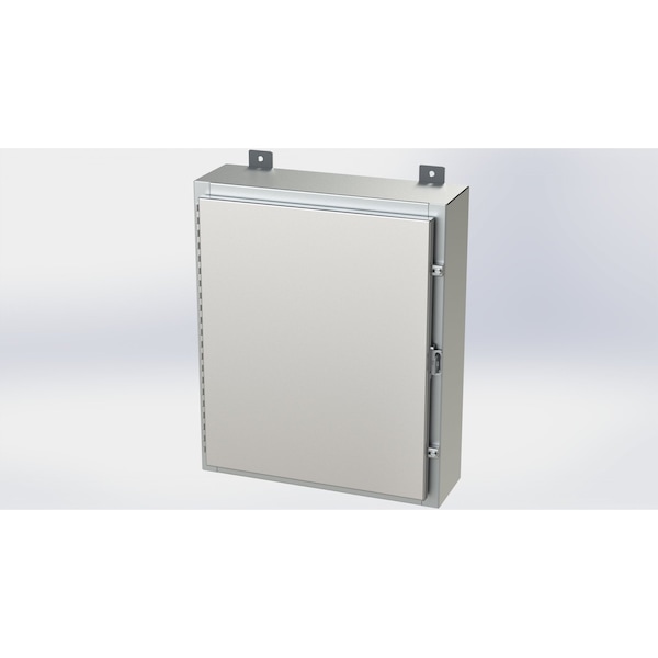 Saginaw Control & Engineering 304 Stainless Steel Electrical Enclosures, 24 in H, 6 in D, 20 in W, NEMA 4X, Hinged - SCE-24H2006SSLP