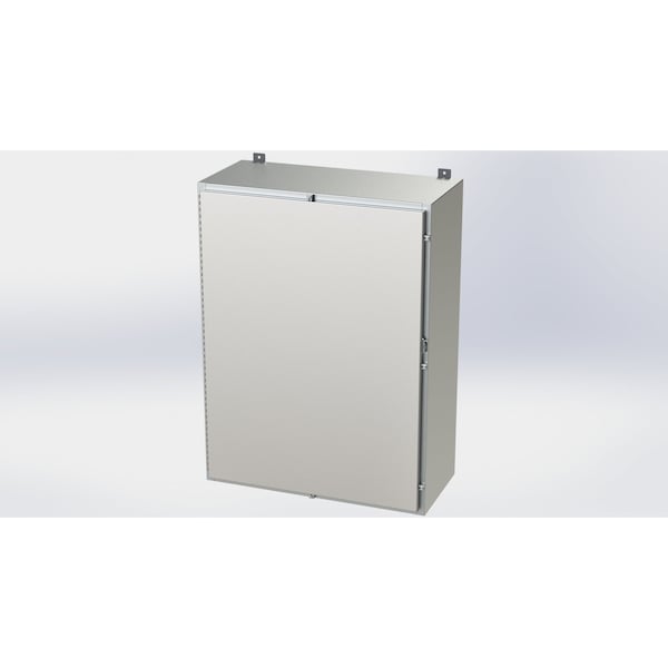 Saginaw Control & Engineering 304 Stainless Steel Electrical Enclosures, 48 in H, 16 in D, 36 in W, NEMA 4X, Hinged - SCE-48H3616SSLP