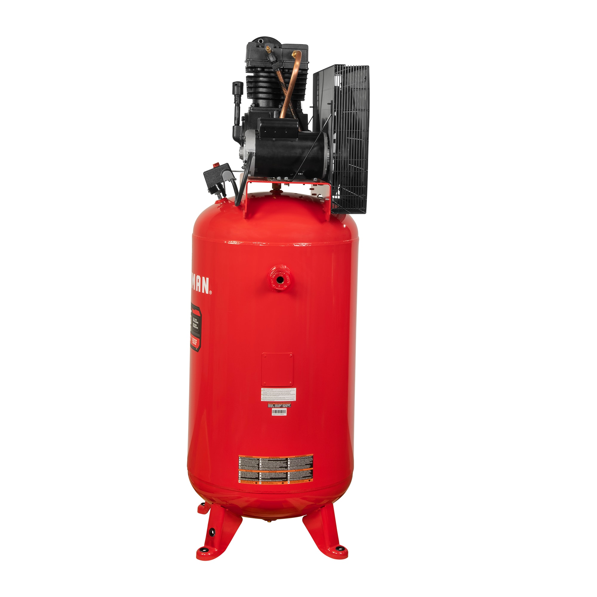 Artesano compresor de aire eléctrico vertical estacionario de 80 galones con 175 PSI y accesorios incluidos - CMXECXM803